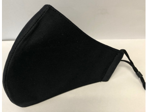Black Cloth Face Mask Washable/Reusable Adjustable Ear Piece